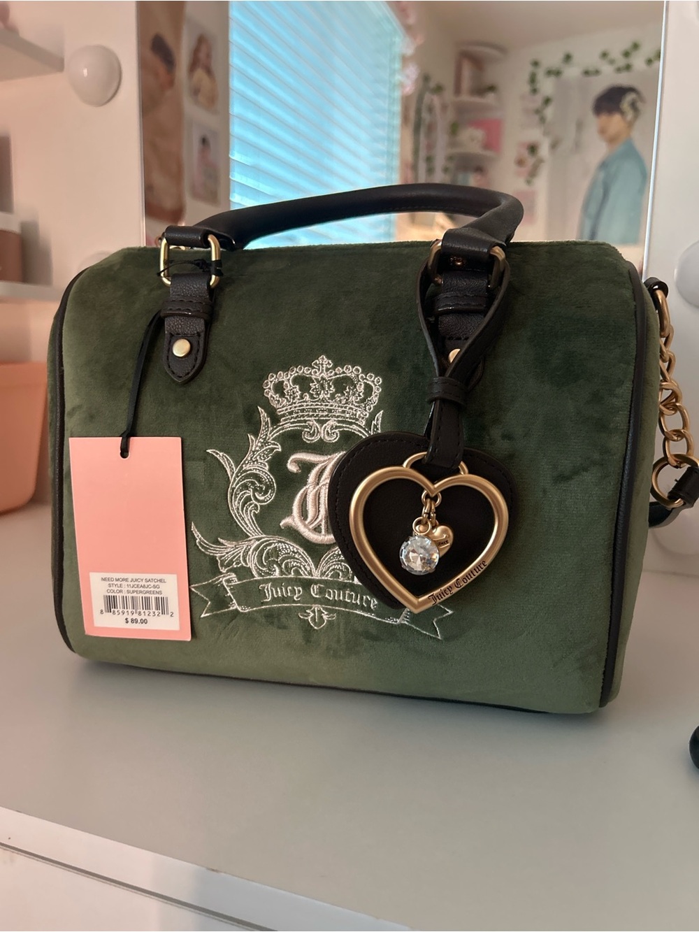 Juicy Couture Need More Juicy Satchel Bag NWT Supergreens